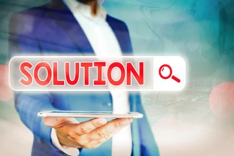 Handwriting text Solution. Concept meaning the ways to solve a problem or tackle Foto stock