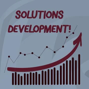 Handwriting text Solutions Development. Concept meaning determining the best way Stock Illustration