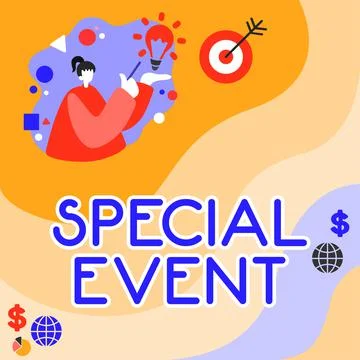 Handwriting text Special Event. Internet Concept Function to generate money for Stock Illustration