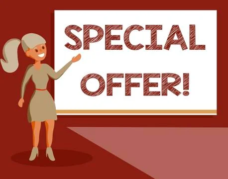 Handwriting text Special Offer. Concept meaning Discounted price Markdown Stock Illustration
