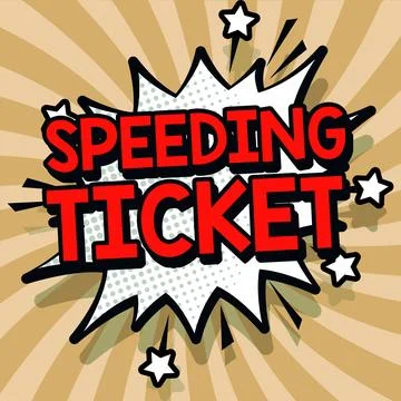 Handwriting text Speeding Ticket. Internet Concept psychological test for the Stock Illustration
