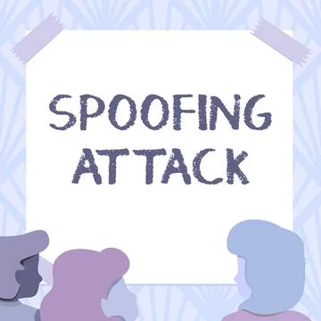 Handwriting text Spoofing Attack. Business approach impersonation of a user Stock Illustration