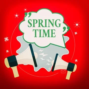 Handwriting text Spring Time. Concept meaning temperate season of the year Stock Illustration