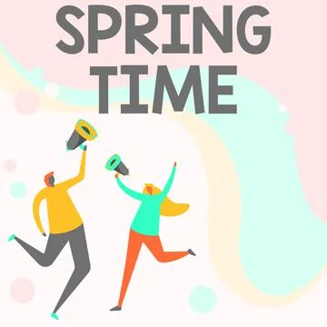 Handwriting text Spring Time. Conceptual photo temperate season of the year Stock Illustration