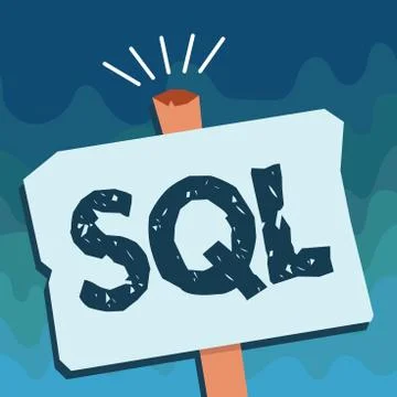 Handwriting text Sql. Concept meaning A standard computer language for relati Illustration