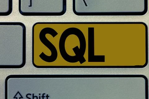 Handwriting text Sql. Concept meaning A standard computer language for Foto stock