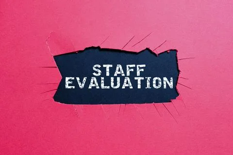 Handwriting text Staff Evaluation. Word for clarifies the direction the Stockfoto's