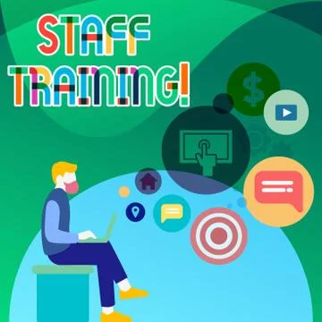 Handwriting text Staff Training. Concept meaning learn specific knowledge 스톡 일러스트