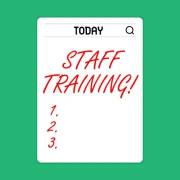 Handwriting text Staff Training. Concept meaning program helps employees learn イラスト素材