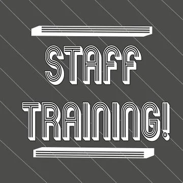 Handwriting text Staff Training. Concept meaning program helps employees learn Ilustración de archivo