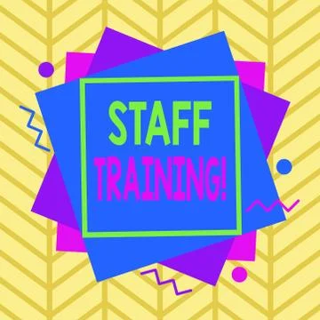 Handwriting text Staff Training. Concept meaning program that helps employees Illustrazione stock