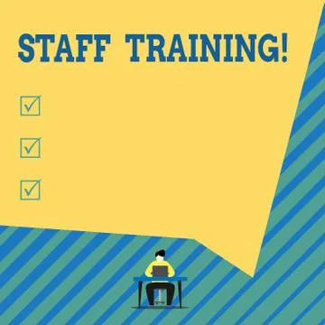 Handwriting text Staff Training. Concept meaning learn specific knowledge Illustrazione stock
