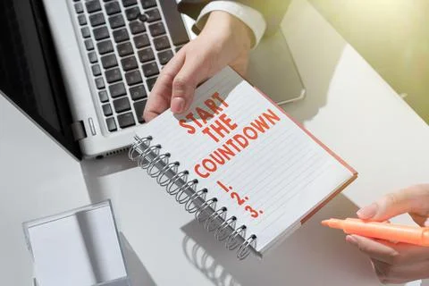 Handwriting text Start The Countdown. Conceptual photo Sequence of Backward Foto stock