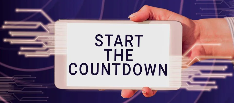 Handwriting text Start The Countdown. Internet Concept Sequence of Backward Foto stock