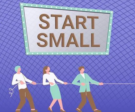 Handwriting text Start Small. Word Written on Small medium enterprises start up Stockillustratie