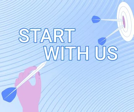 Handwriting text Start With Us. Word Written on Get started on our company Stock Illustration