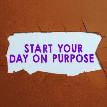 Handwriting text Start Your Day On Purpose. Business concept Have clean ideas of Stock Photos
