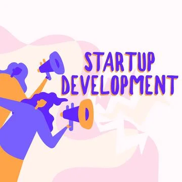 Handwriting text Startup Development. Business approach efficiently develop and Stock Illustration