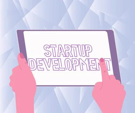 Handwriting text Startup Development. Conceptual photo efficiently develop and Stock Illustration