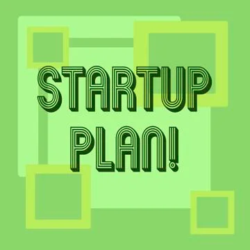 Handwriting text Startup Plan. Concept meaning Development starting planning for Illustrazione stock
