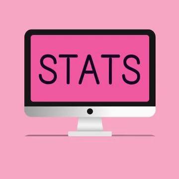 Handwriting text Stats. Concept meaning practice or science of collecting and Illustrazione stock