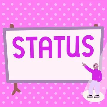Handwriting text Status. Internet Concept situation at a particular time during Stock Illustration