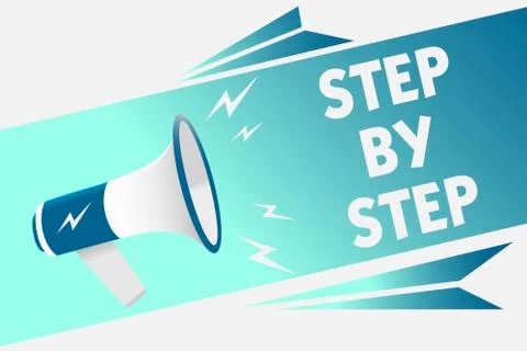 Handwriting text Step By Step. Concept meaning Slow progress Road to success 스톡 일러스트