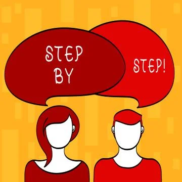 Handwriting text Step By Step. Concept meaning Slow progress Road to success Stock Illustration