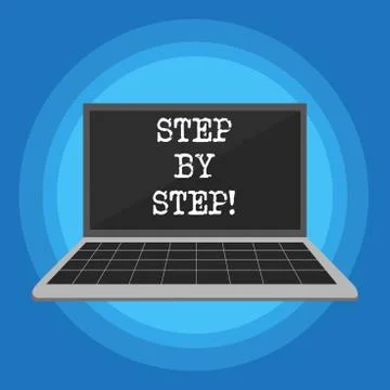 Handwriting text Step By Step. Concept meaning Slow progress Road to success 스톡 일러스트