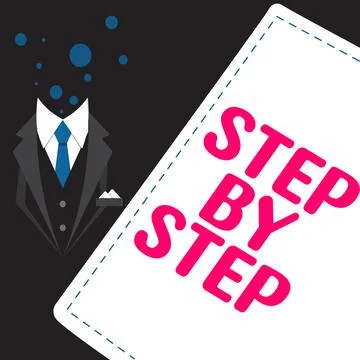 Handwriting text Step By Step. Internet Concept Slow progress Road to success Stock Illustration