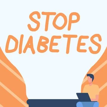 Handwriting text Stop Diabetes. Internet Concept Blood Sugar Level is higher Stock Illustration