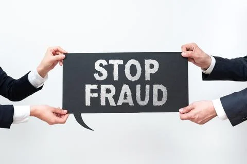 Handwriting text Stop Fraud. Concept meaning campaign advices showing to watch Stock Photos