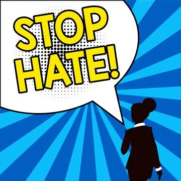 Handwriting text Stop Hate. Conceptual photo Prevent the aggressive pressure or Stock Illustration
