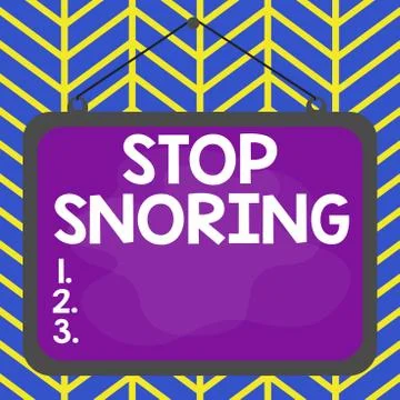 Handwriting text Stop Snoring. Concept meaning noisy breathing during sleep due Stockillustratie