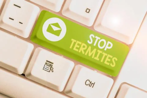Handwriting text Stop Termites. Concept meaning prevent a small tropical insect Stock Photos