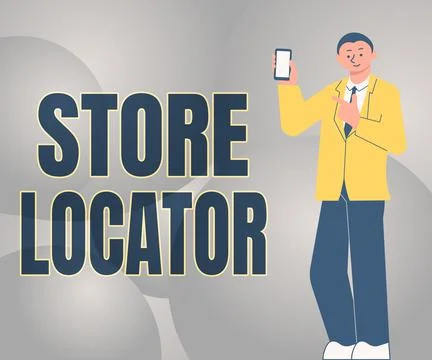 Handwriting text Store Locator. Internet Concept to know the address contact Illustrazione stock
