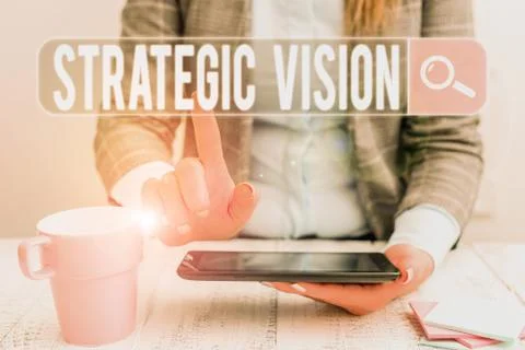 Handwriting text Strategic Vision. Concept meaning clarifies the direction the Stock Photos