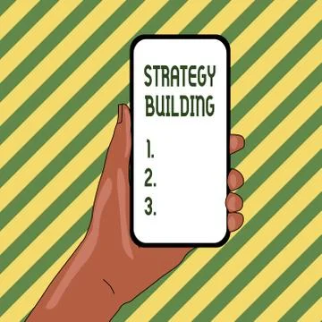 Handwriting text Strategy Building. Concept meaning Leveraging Buying and Ilustración de archivo