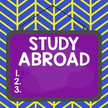 Handwriting text Study Abroad. Concept meaning live in a foreign country and Stock Illustration