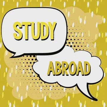 Handwriting text Study Abroad. Word for Pursuing educational opportunities in a Stock Illustration