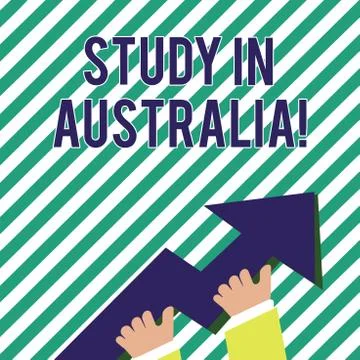 Handwriting text Study In Australia. Concept meaning Graduate from oversea Stock Illustration