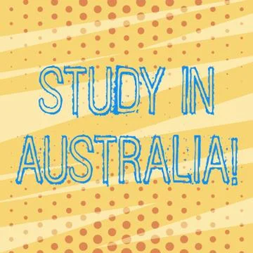 Handwriting text Study In Australia. Concept meaning going into foreign country Stock Illustration