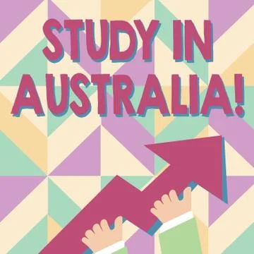 Handwriting text Study In Australia. Concept meaning going into foreign country Stock Illustration