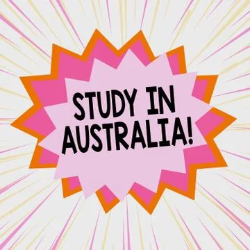 Handwriting text Study In Australia. Concept meaning going into foreign country Stock Illustration