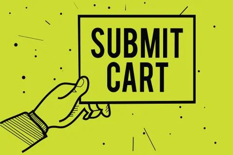 Handwriting text Submit Cart. Concept meaning Sending shopping list of online イラスト素材