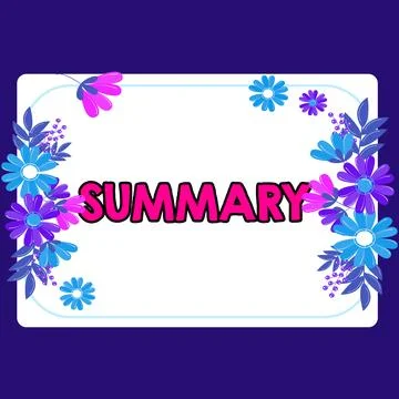 Handwriting text Summary. Concept meaning Brief Statement Abstract Synopsis Ilustración de archivo