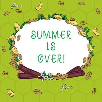 Handwriting text Summer Is Over. Concept meaning End of break good memories from Ilustração Stock