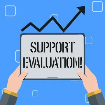 Handwriting text Support Evaluation. Concept meaning Assisting process that Stock Illustration