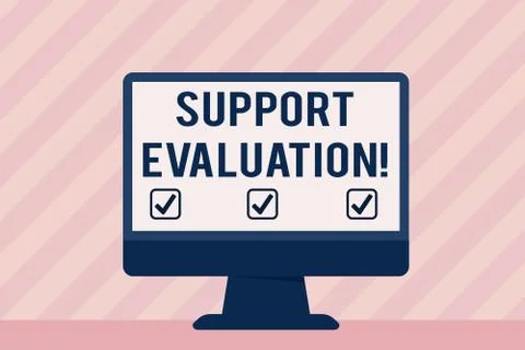 Handwriting text Support Evaluation. Concept meaning Assisting process that Stock Illustration