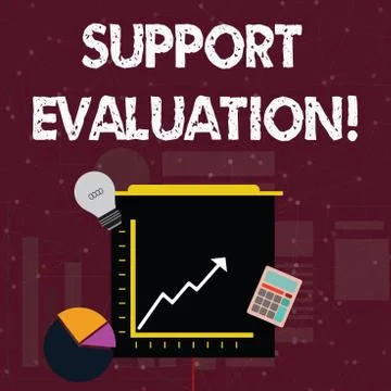 Handwriting text Support Evaluation. Concept meaning Assisting process that Stock Illustration